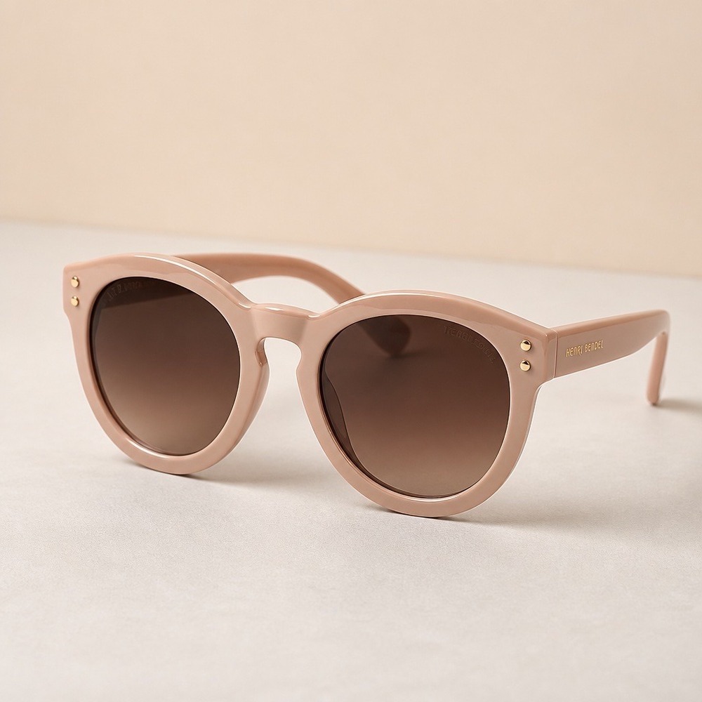 Henri Bendel Olivia Sunglasses HB520S Pink Round Oversized Frames with Case